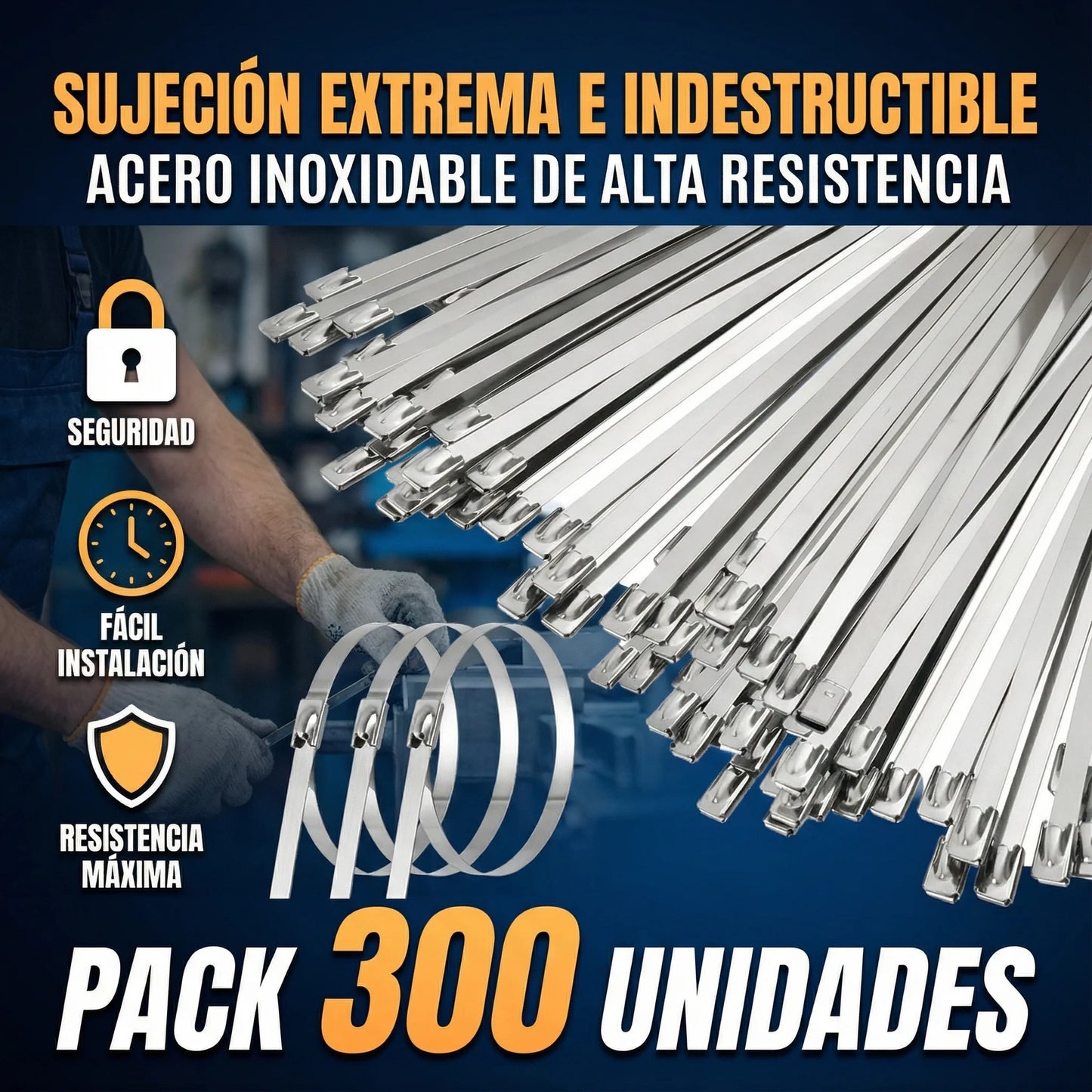 300 Unidades de Bridas Metálicas : Organiza, Sujeta y Protege con Máxima Resistencia ✨