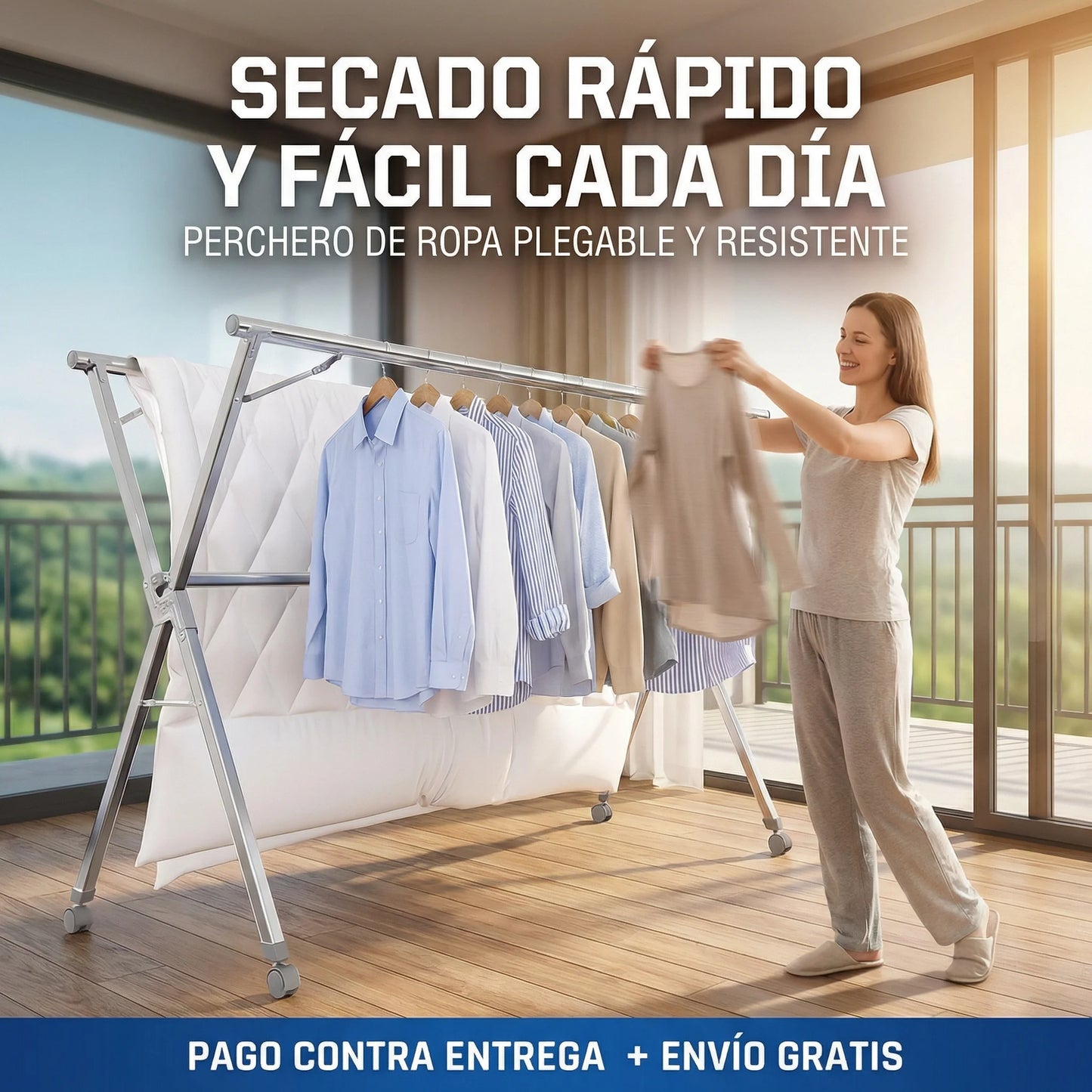 Tendedero Inox Pro® – Secado eficiente con orden y estilo🧺