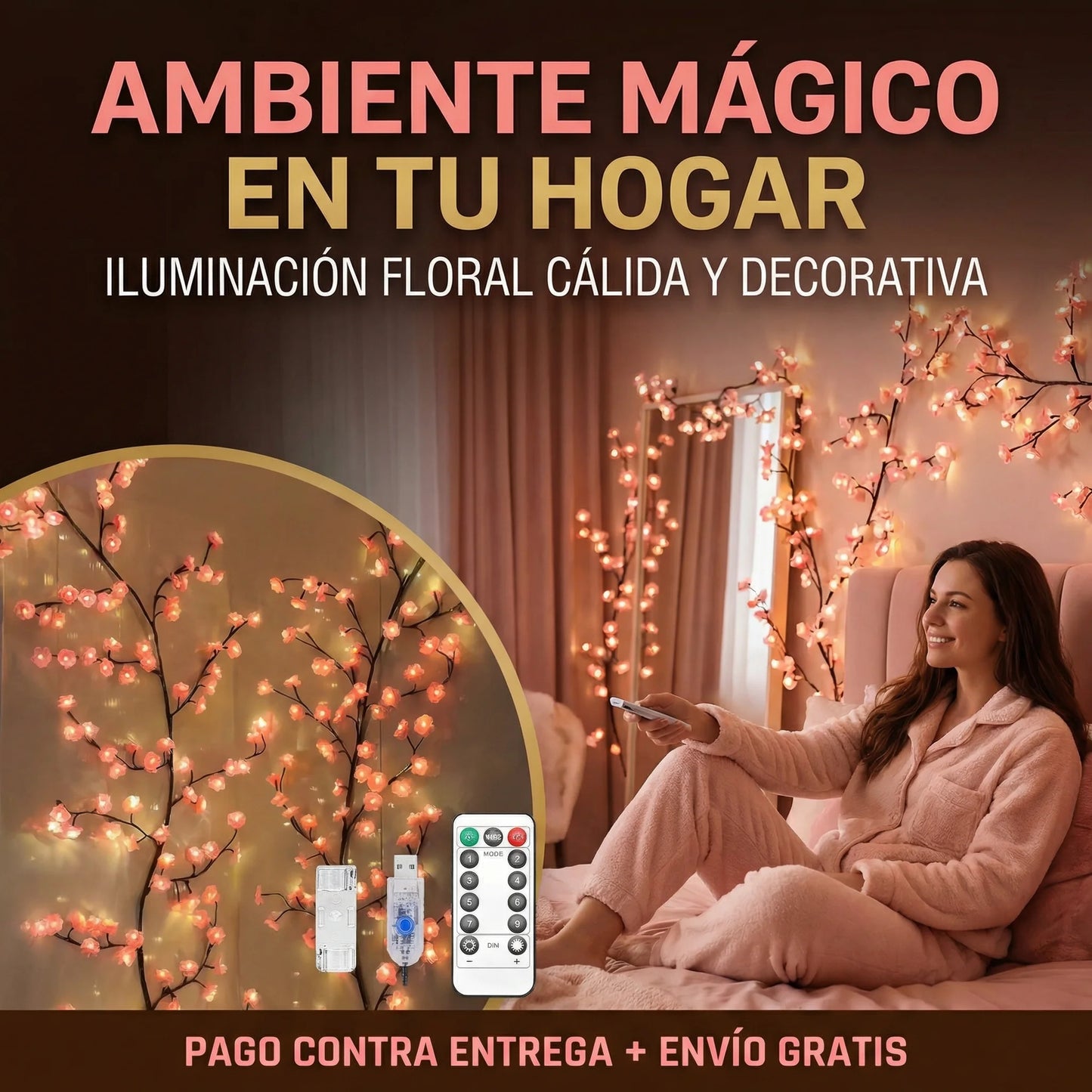 Árbol de Cerezo LED Inteligente + Ambiente Relajante y Decoración Premium🌸