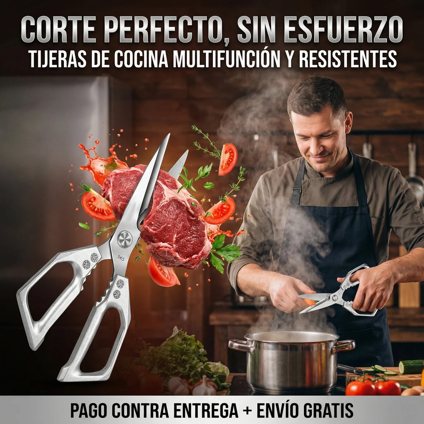 Tijeras ChefMaster Pro: Corte Impecable y Ergonomía Sin Igual🤩