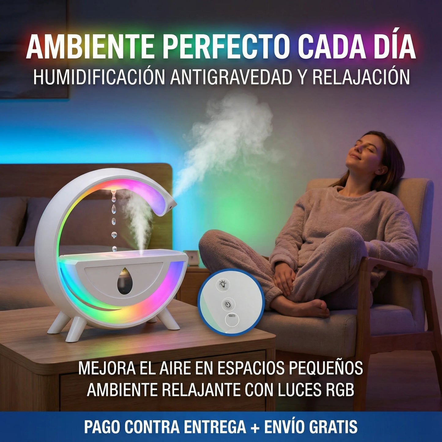Humidificador Antigravedad RGB – Relajación Visual y Aire Puro🌫️