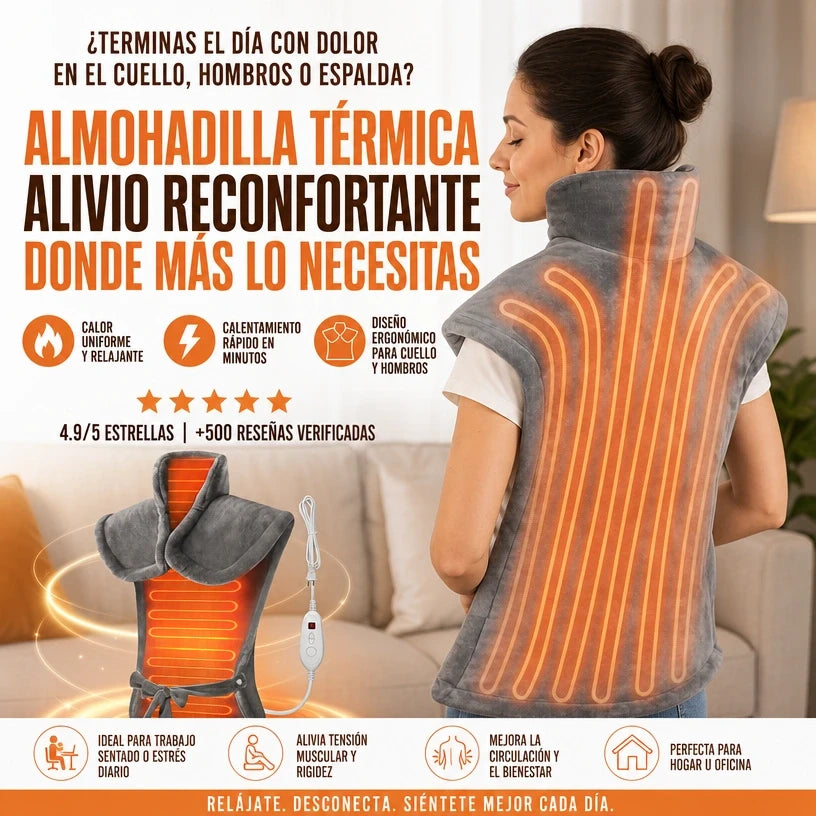 Almohadilla Térmica para Cuello y Hombros | Relajación Profunda Sin Esfuerzo🔥