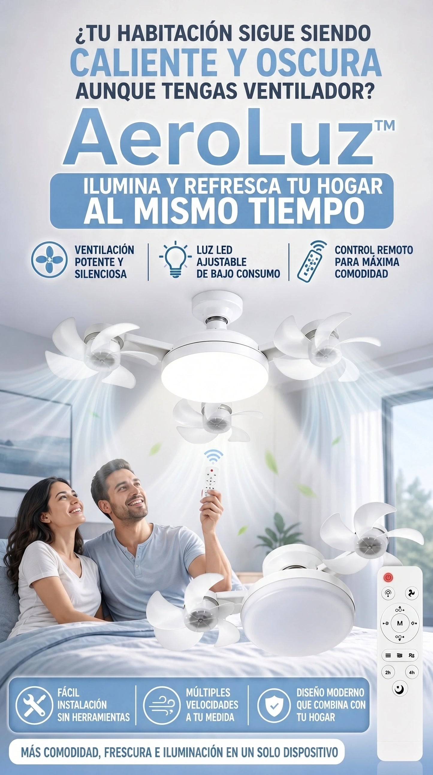 AeroLuz™ | Refresca e Ilumina Tu Espacio al Instante