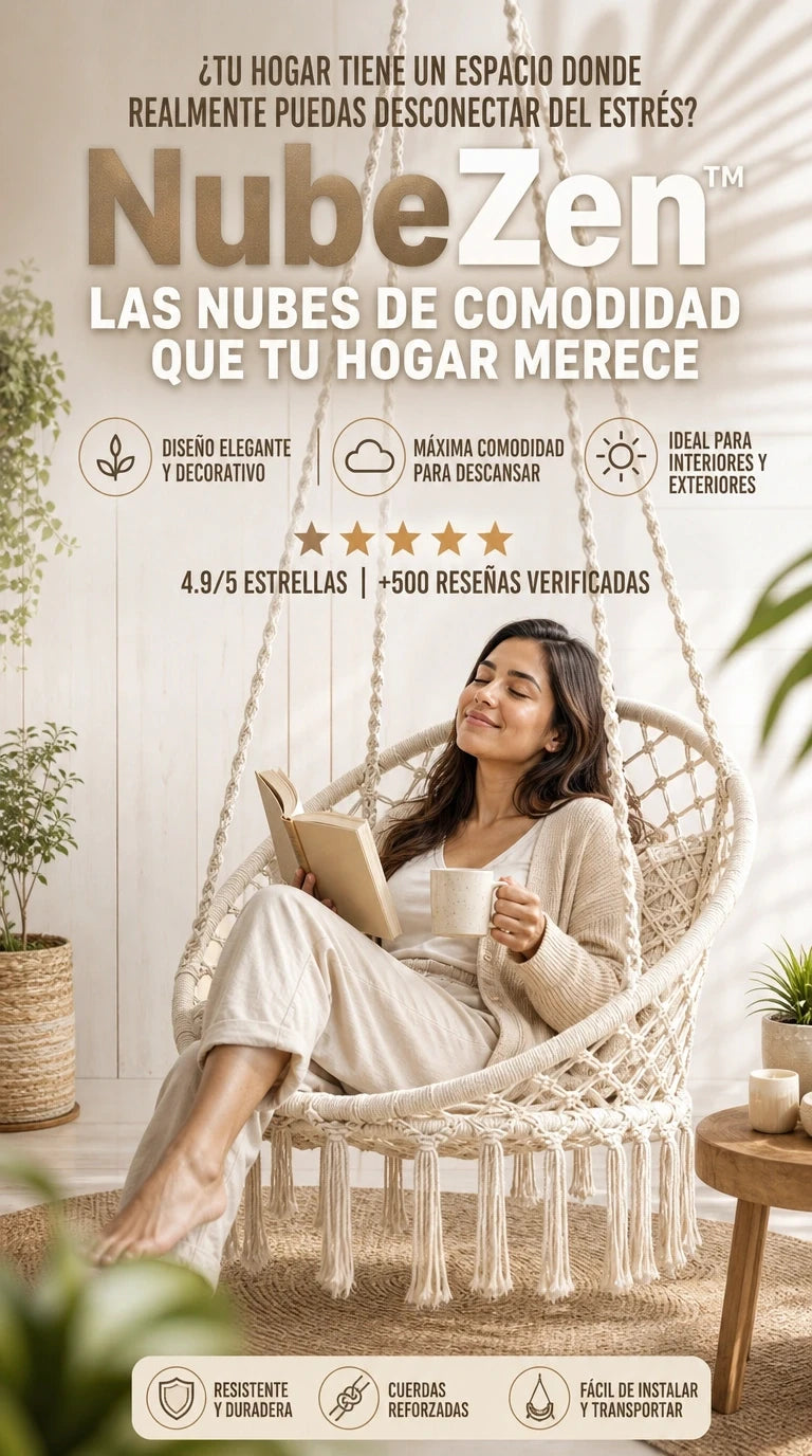 NubeZen™ Hamaca Colgante Macramé – Tu Rincón Perfecto para Desconectarte