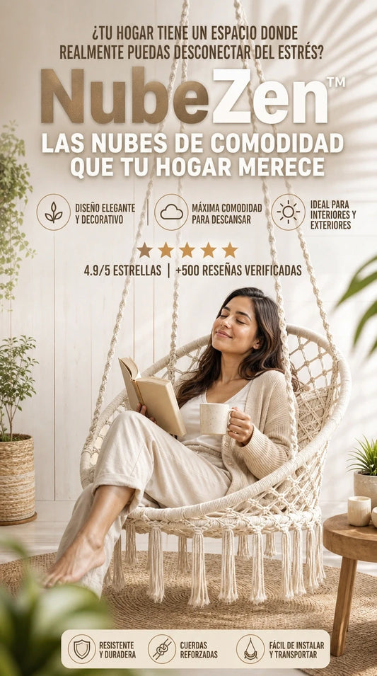 NubeZen™ Hamaca Colgante Macramé – Tu Rincón Perfecto para Desconectarte