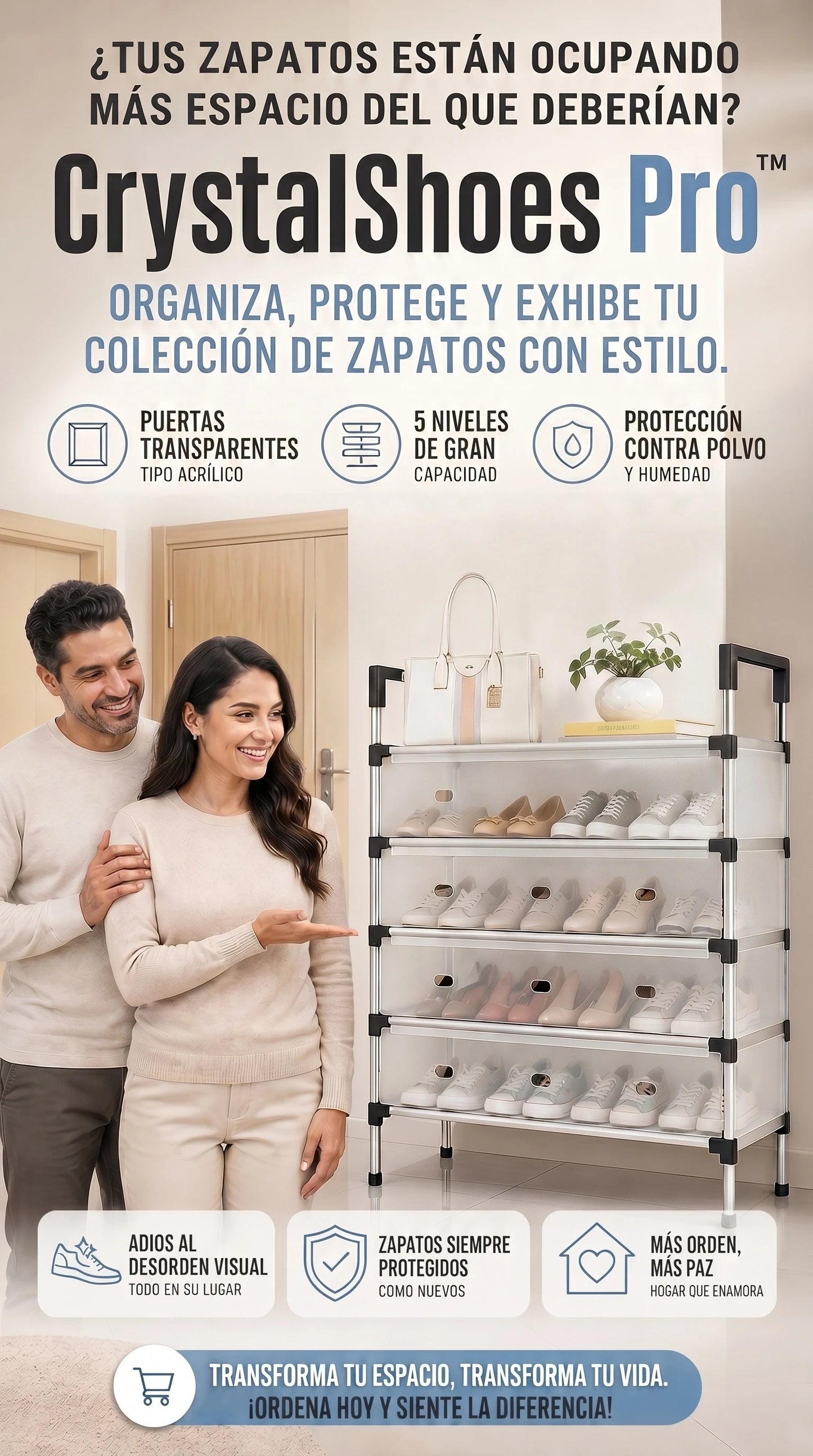 CrystalShoes Pro™ | Orden Visible y Protección para Cada Par