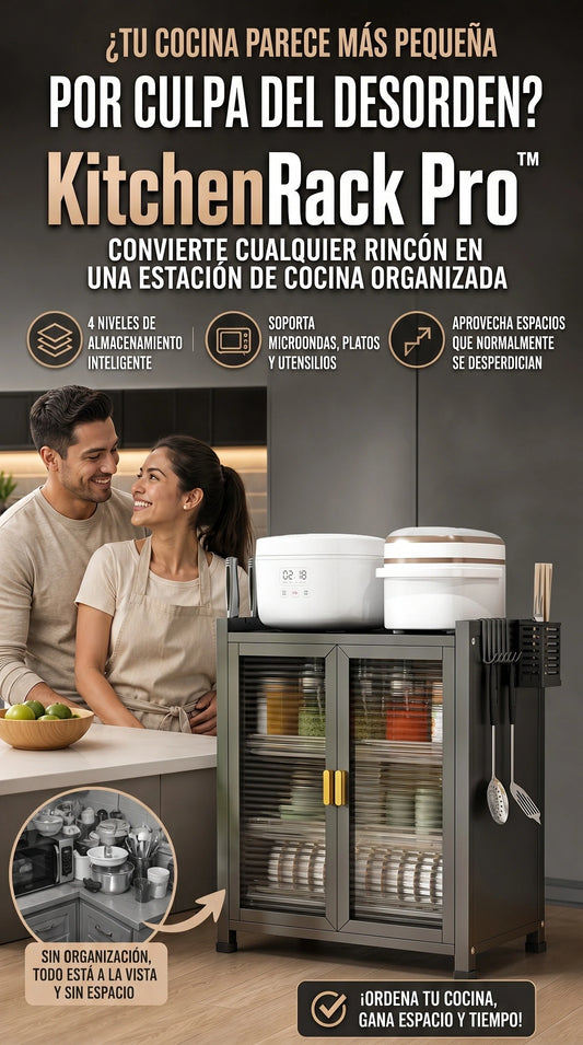 KitchenRack Pro™ + Más Espacio y Orden para tu Cocina