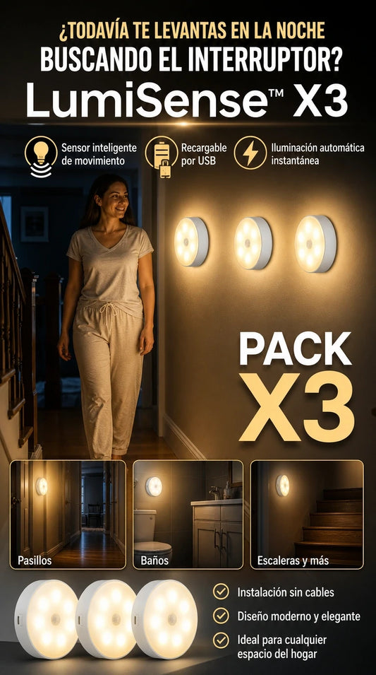 LumiSense 360 Pack X3 + Ilumina cada paso sin cables ni complicaciones