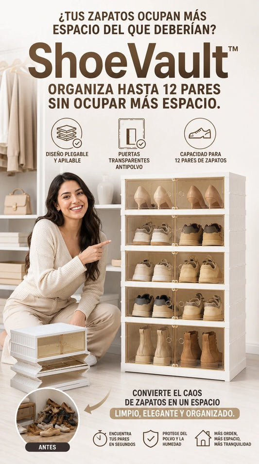 ShoeVault™ + Ordena hasta 12 pares y recupera espacio al instante