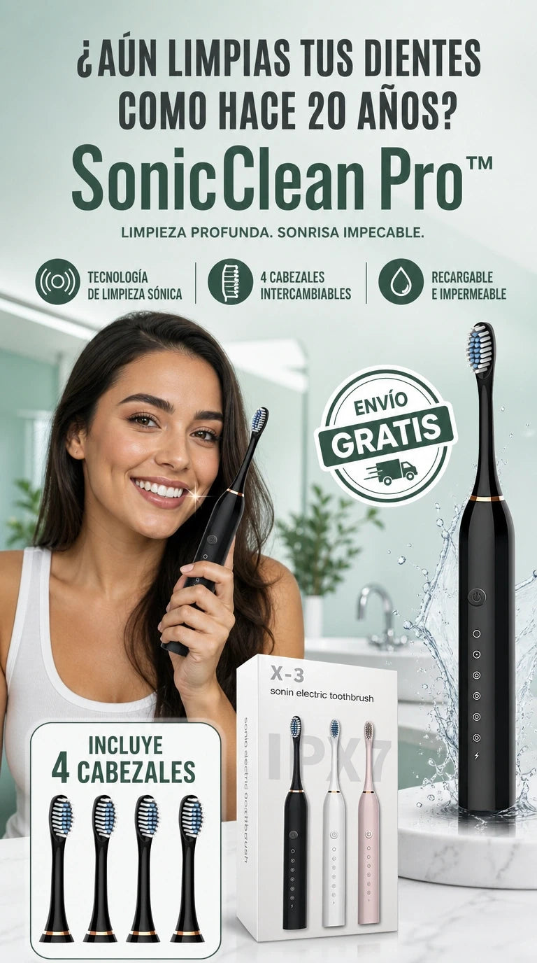 Cepillo Dental Eléctrico SonicClean Pro | Limpieza profunda con una sonrisa más saludable