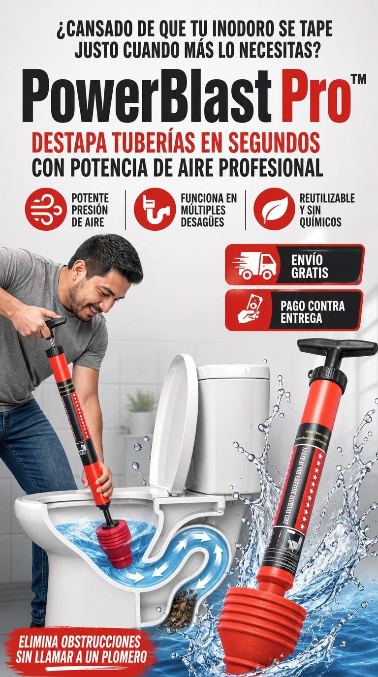 PowerBlast Pro™ | Destapa Tuberías en Segundos Sin Esfuerzo