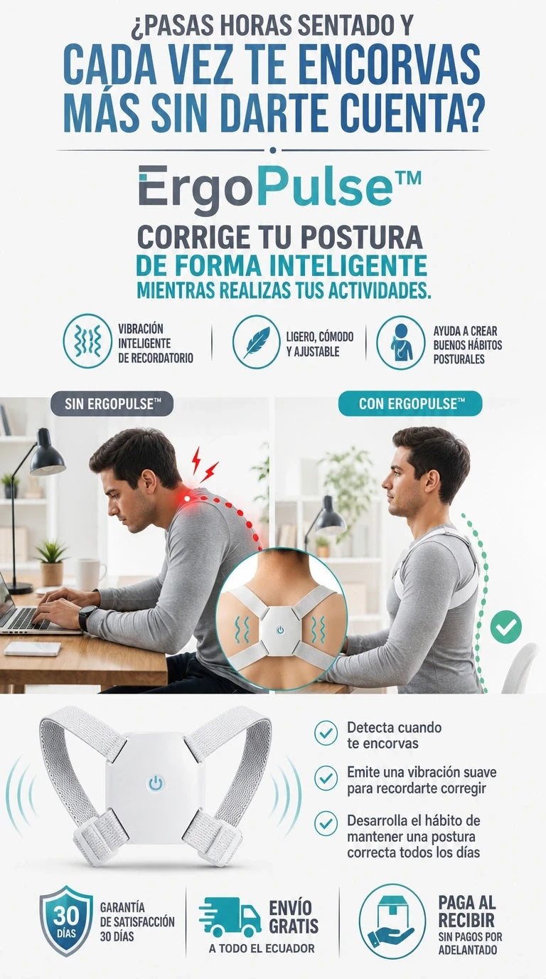 ErgoPulse™ | Corrige tu postura de forma inteligente y recupera tu confianza