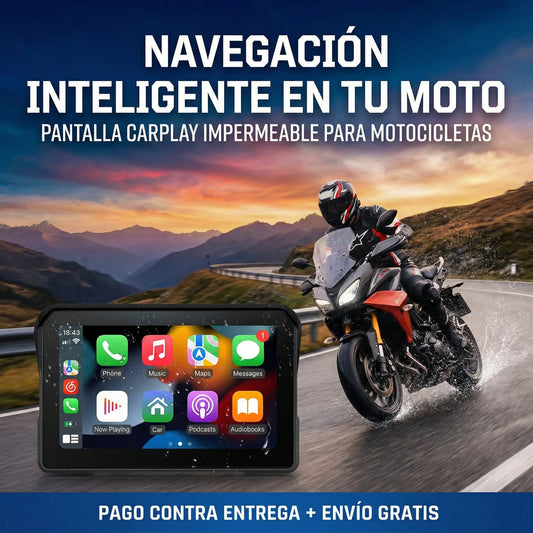 MotoVision 5” CarPlay GPS – Control total y seguridad en cada recorrido🏍️