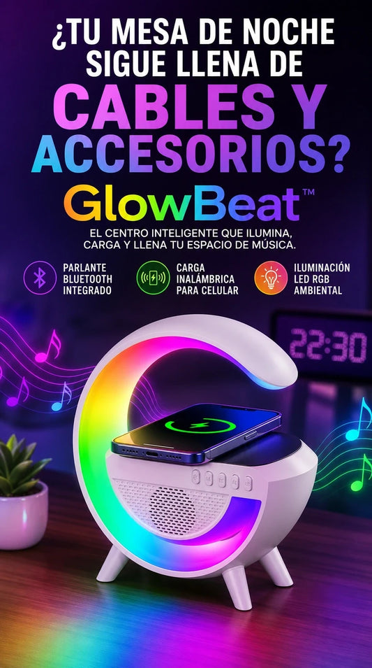 GlowBeat™ | Despierta tu espacio con sonido, luz y carga inteligente