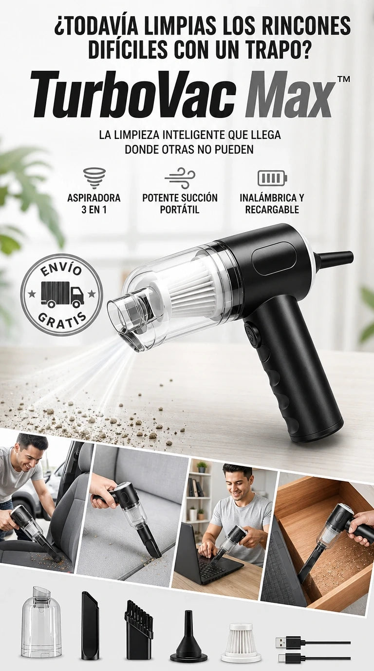 TurboVac Max™| Limpieza Total en Cualquier Rincón