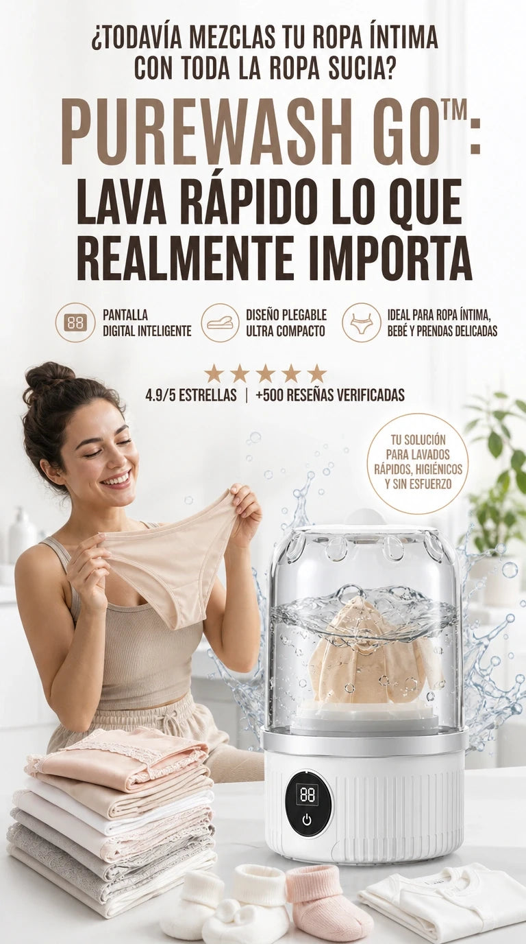 PureWash Go™ | Lava tu ropa delicada en minutos, estés donde estés