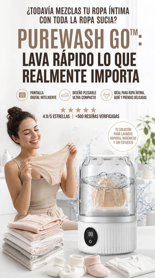 PureWash Go™ | Lava tu ropa delicada en minutos, estés donde estés