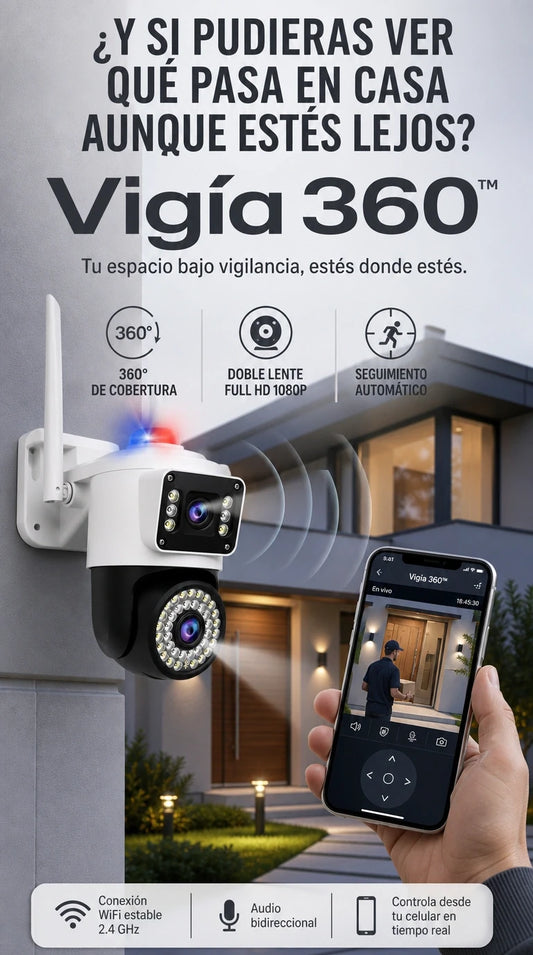 Vigía 360™ — Seguridad exterior con visión amplia