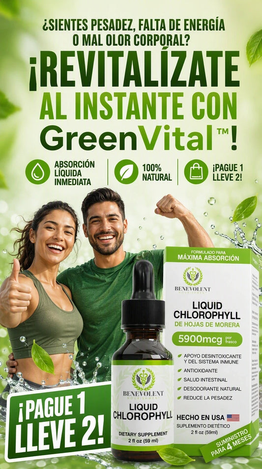 GreenVital Drops — Desintoxicación Profunda y Frescura Corporal Absoluta (¡Pague 1 y Lleve 2!)