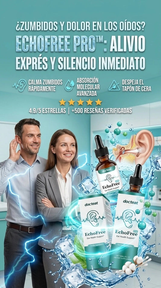 ECHOFREE + Alivio profundo y frescura natural para tus oídos sin complicaciones.