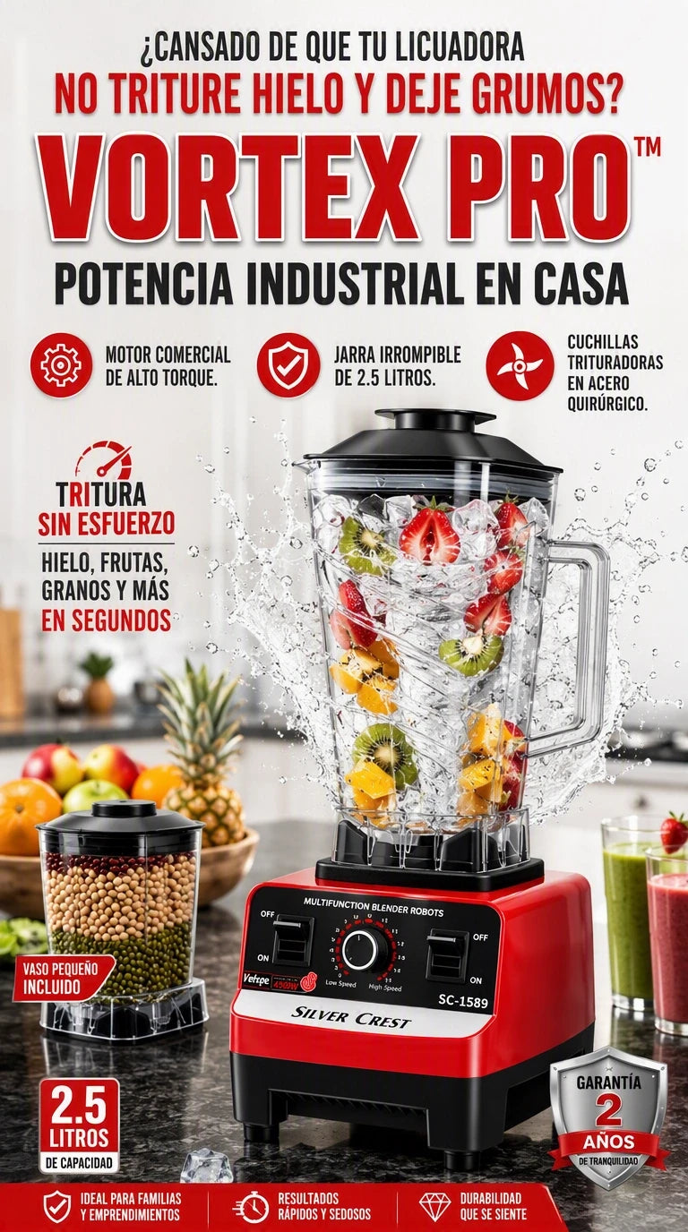 VORTEX PRO 2.5L — Adquiere ahora y asegura potencia inquebrantable y textura perfecta en cada preparación.