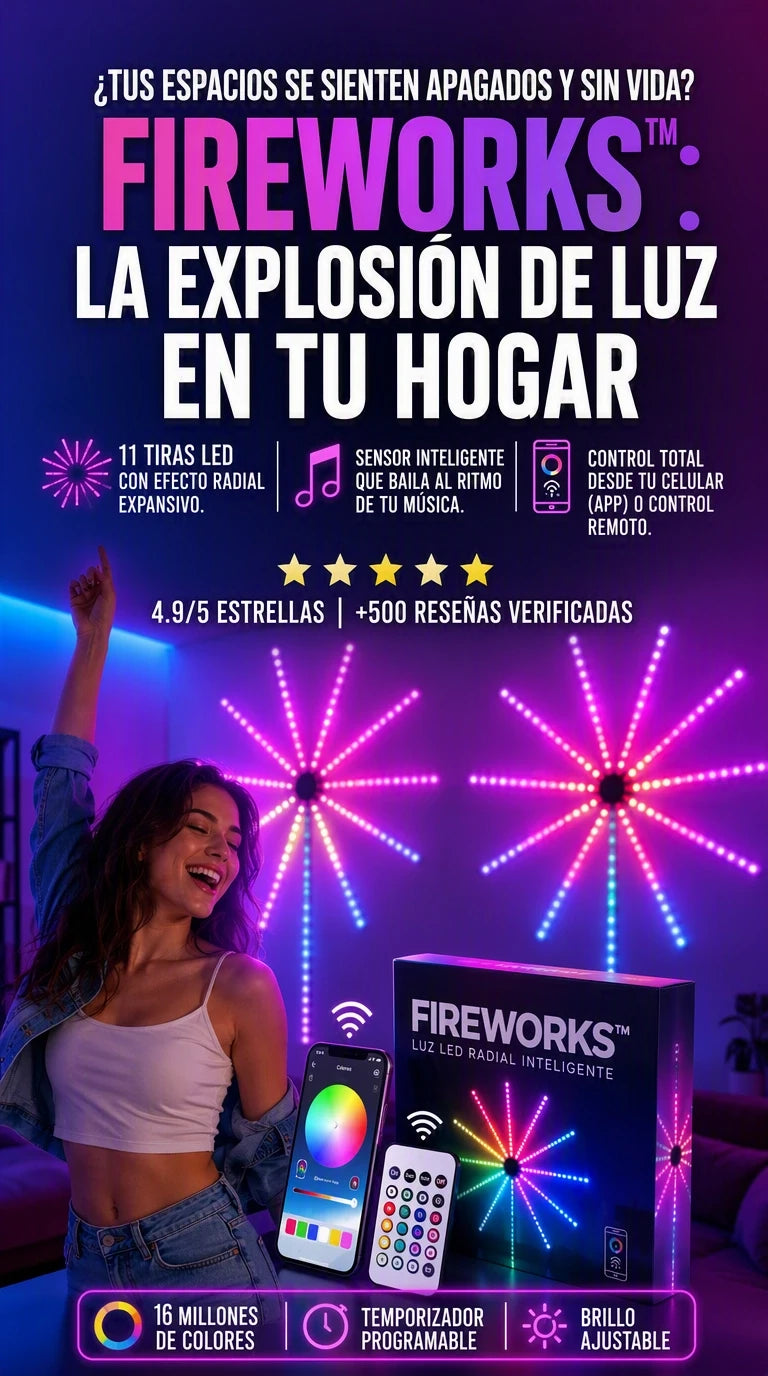 Fireworks 3D — Convierte cualquier pared en un espectáculo pirotécnico inmersivo sin riesgos ni humo.