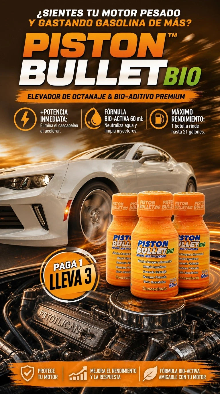 Pistón Bullet Bio: La chispa definitiva que le devuelve la potencia brava a tu motor y exprime cada gota de combustible sin vaciar tu bolsillo