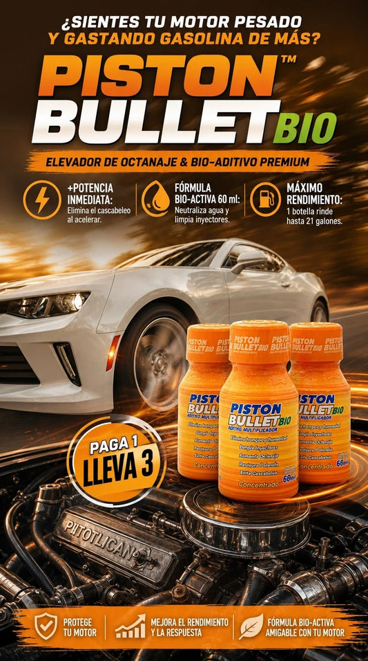 Pistón Bullet Bio: La chispa definitiva que le devuelve la potencia brava a tu motor y exprime cada gota de combustible sin vaciar tu bolsillo