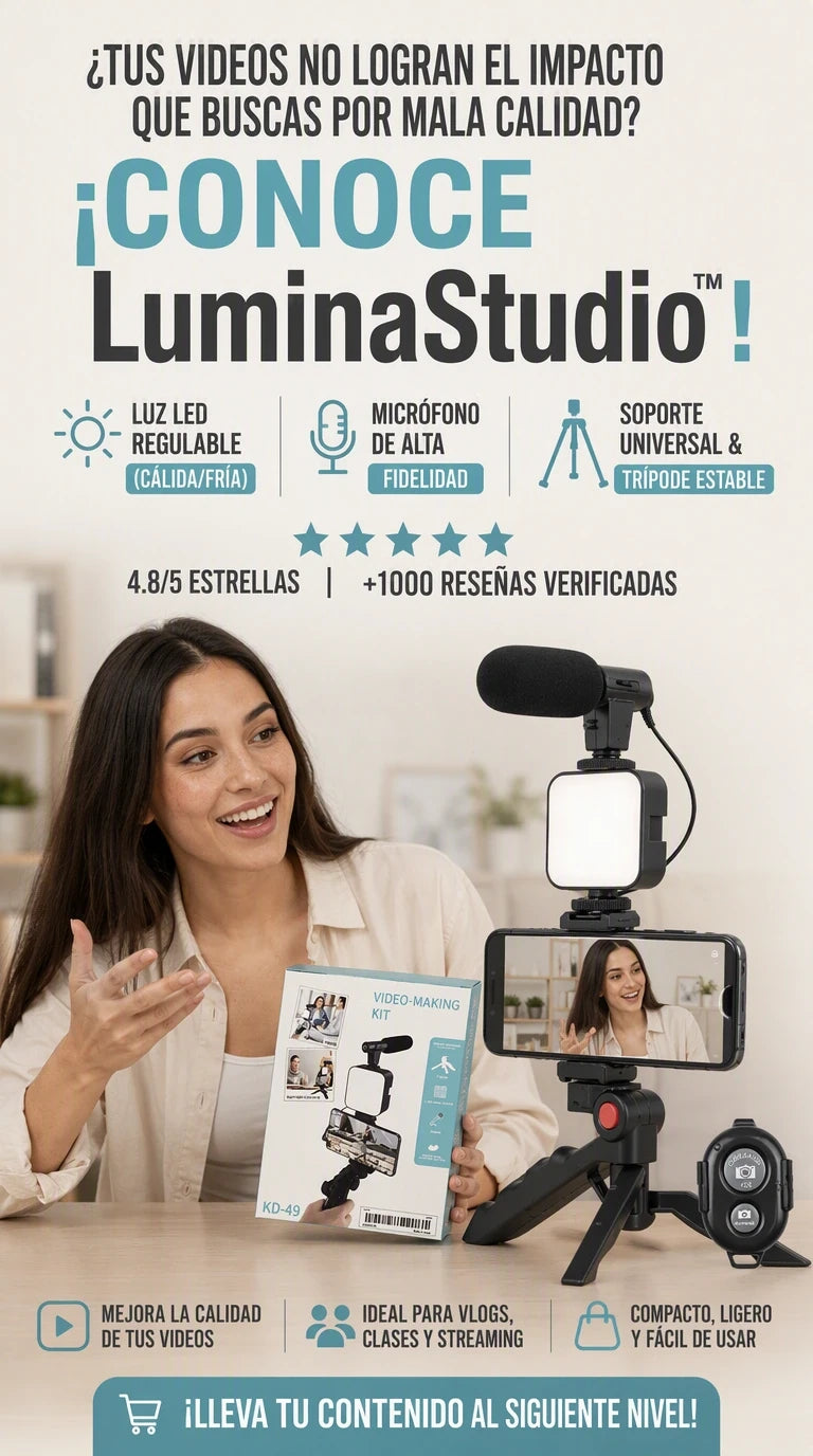 LuminaStudio Pro: Ilumina tu talento y conquista cada plataforma con calidad cinematográfica