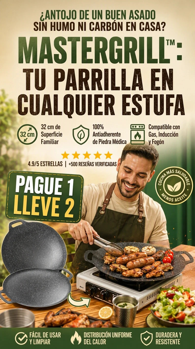 MasterGrill 32 PRO: La revolución del asado en casa con cocción uniforme y el auténtico toque de parrilla sin salir de la cocina.
