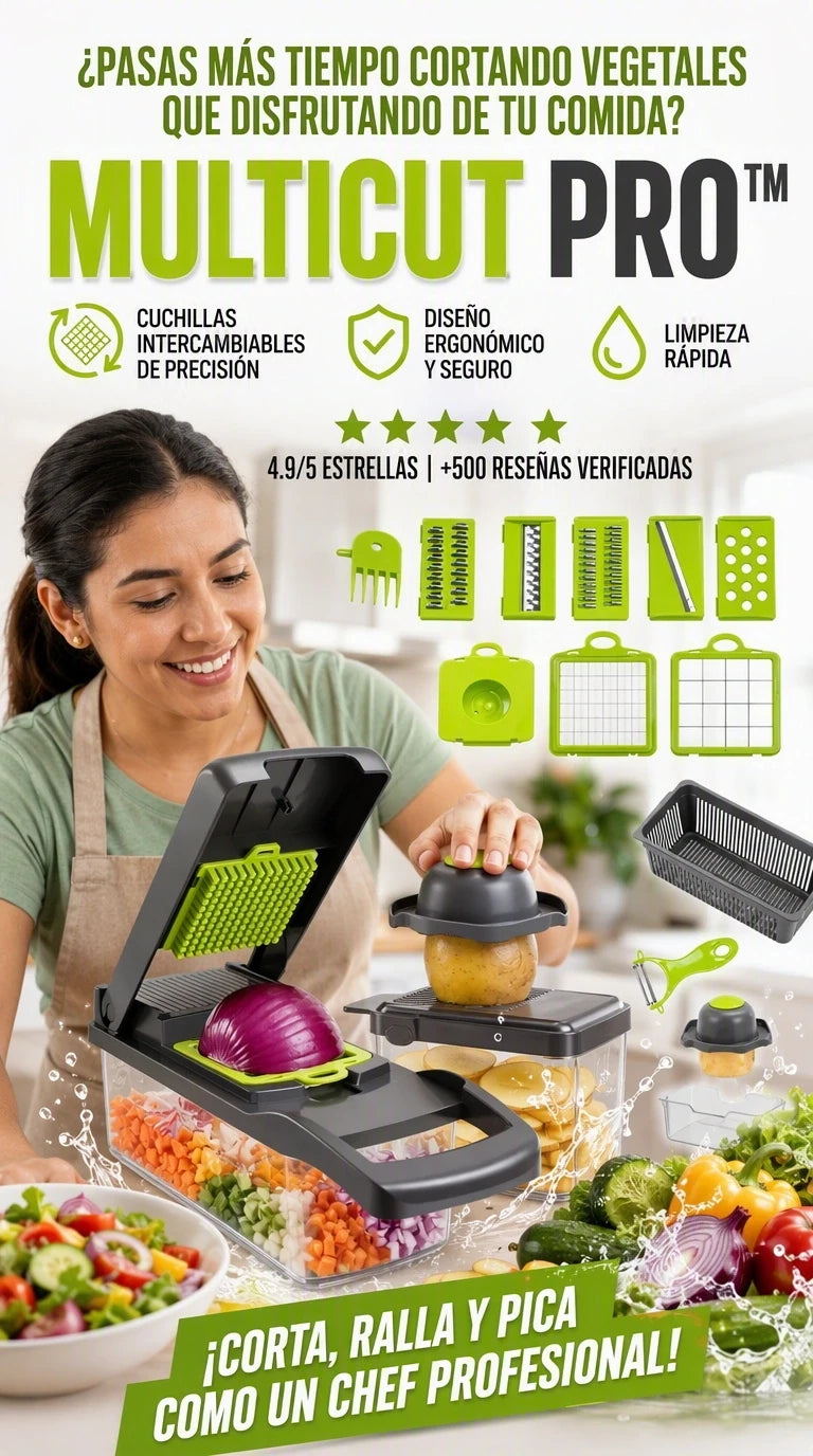 Multicut Pro 16 en 1 – Precisión milimétrica para dominar tu cocina y revolucionar cada receta
