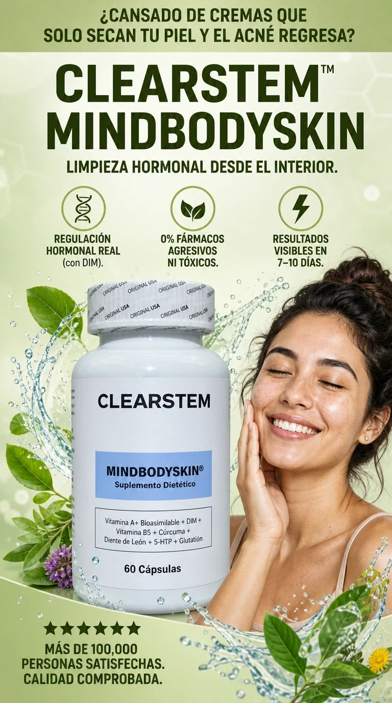 CLEARSTEM - El poder inteligente de las 60 cápsulas que neutraliza el acné hormonal desde la raíz y devuelve la claridad natural a tu piel