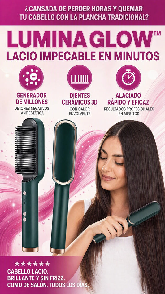 LuminaGlow Pro: Alisa, cuida y deslumbra en la mitad de tiempo sin maltratar tu cabello