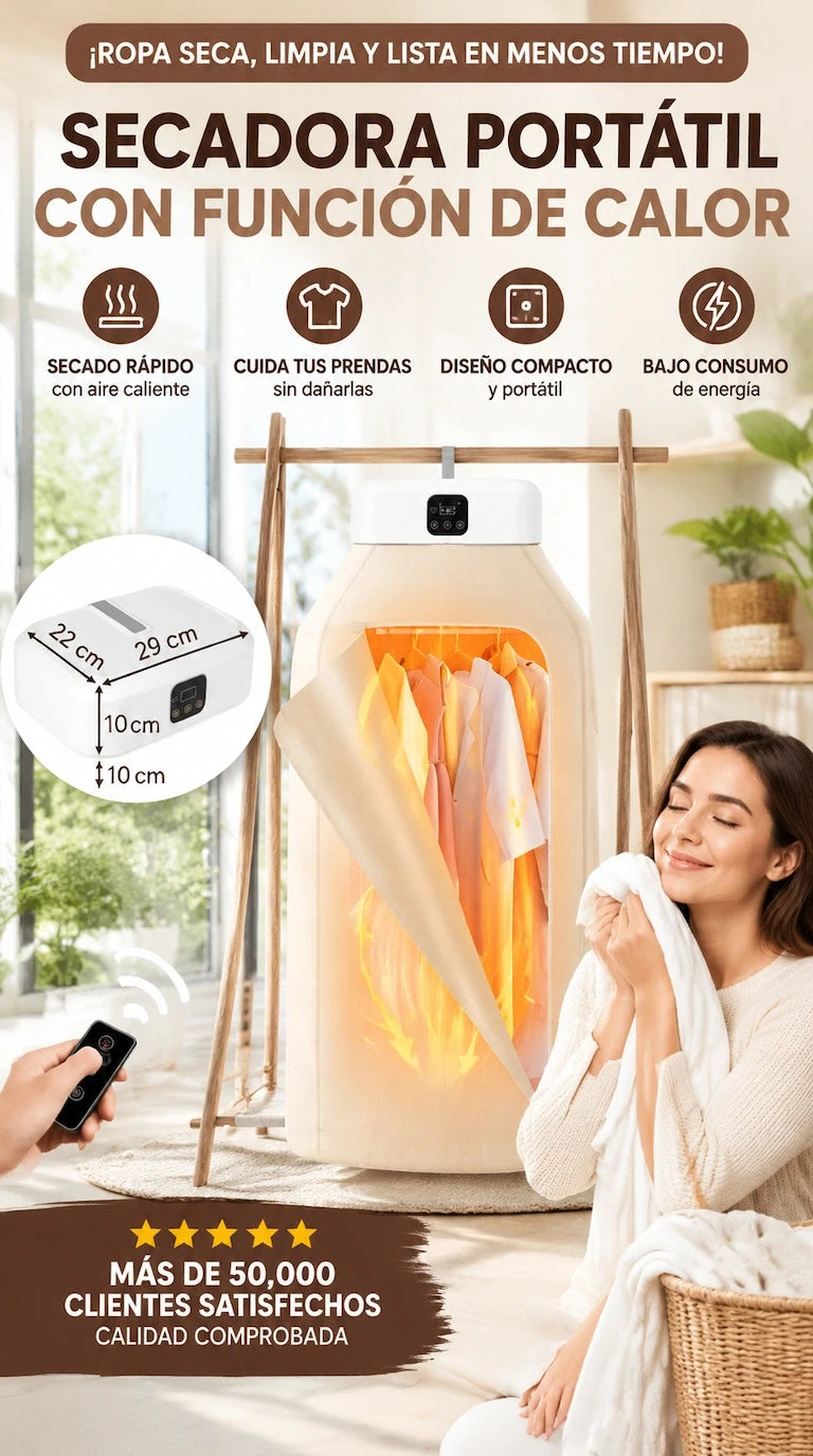 🌀 AirDry Pro Portable: Secado Inteligente y Sin Esfuerzo para Espacios Modernos