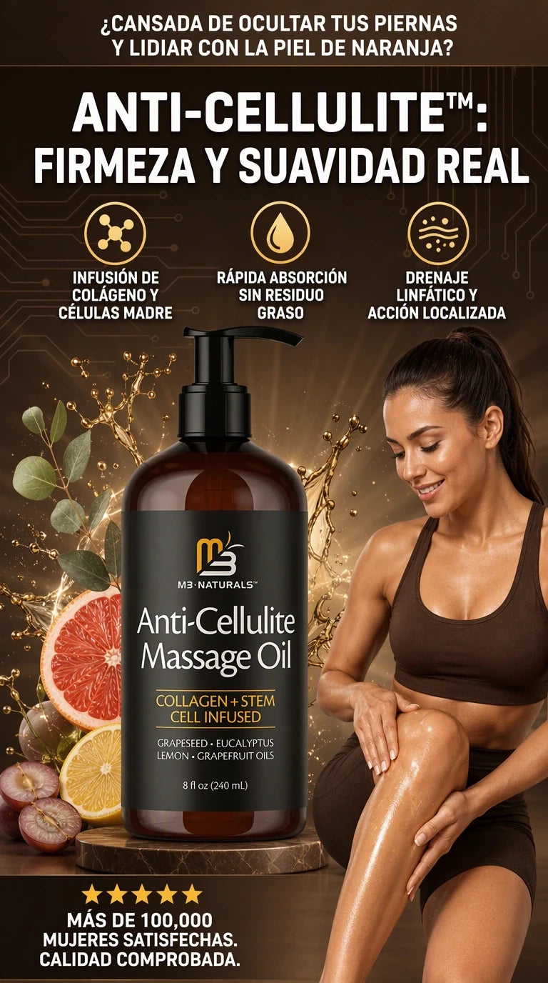 ANTI CELULITIS - Aceite Anti Celulitis con Colágeno y Células Madre para una Piel Firme, Tonificada y Libre de Texturas Irregulares