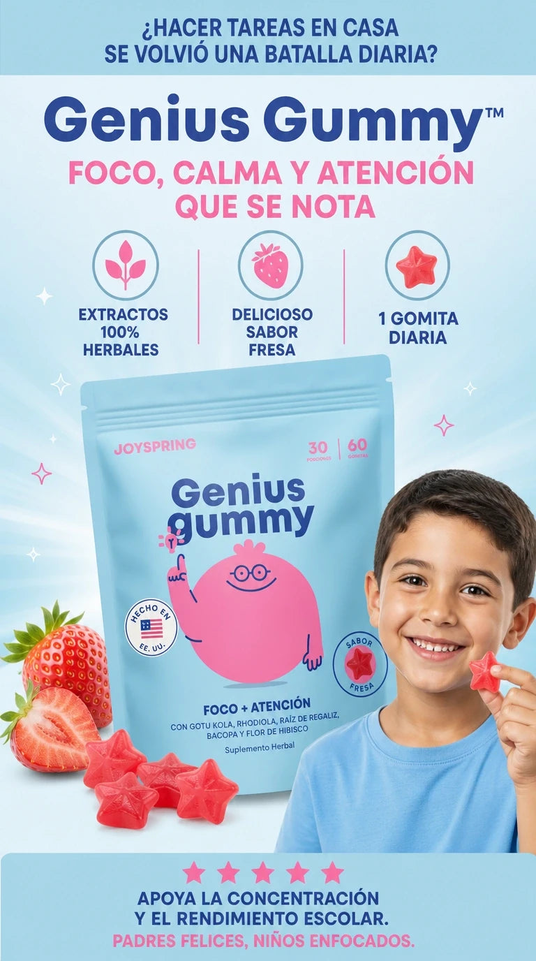 Genius Gummy — Potencia el enfoque y la tranquilidad natural de tus hijos en cada bocado