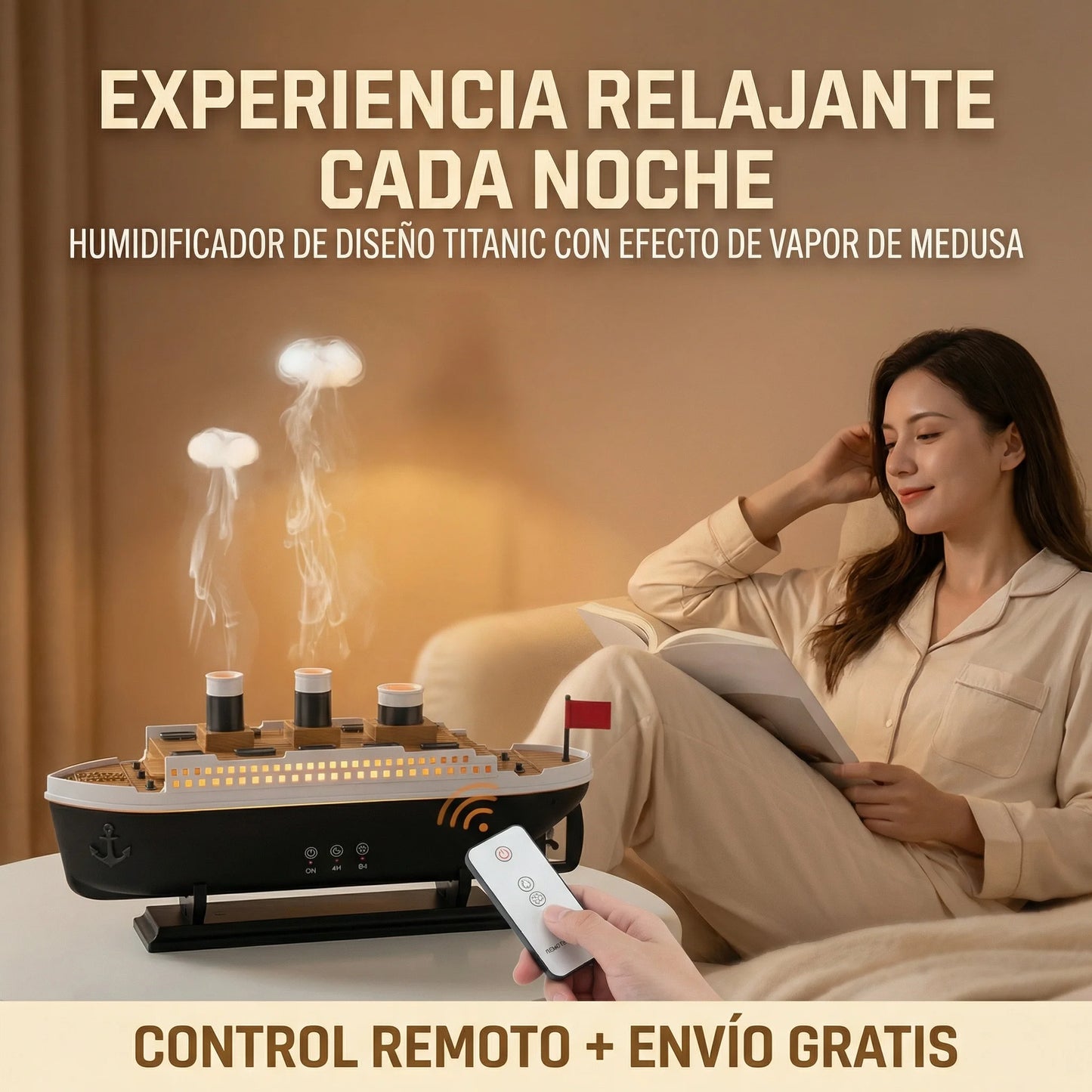 Titanic Mist™ – Humidificador Decorativo que Relaja, Decora y Aromatiza tu Espacio🚢