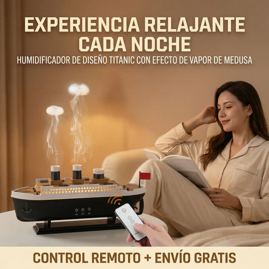 Titanic Mist™ – Humidificador Decorativo que Relaja, Decora y Aromatiza tu Espacio🚢