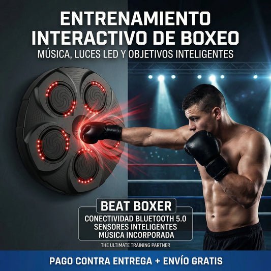 Máquina de Boxeo Musical Inteligente – Entrena reflejos, quema estrés y diviértete🥊