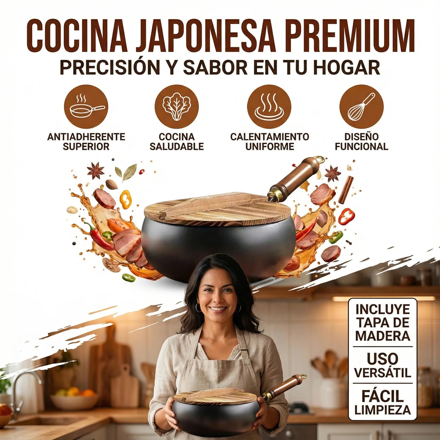 Sartén Japonesa con Recubrimiento Antiadherente Premium: Cocina como un Chef Sin Esfuerzo ✨