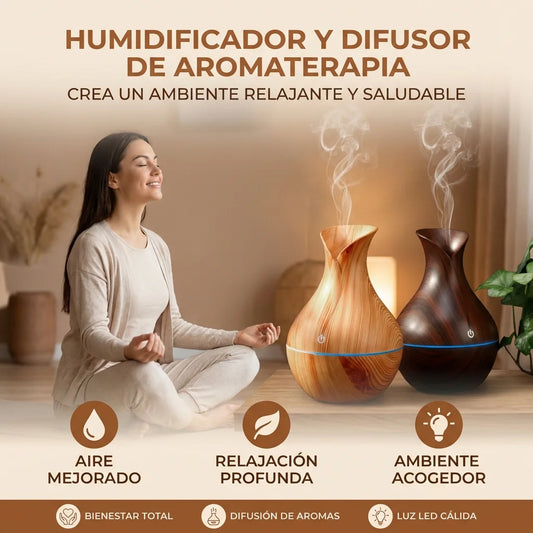 Difusor Aromático Ultrasónico – Ambiente Fresco y Relajante en Segundos🧘