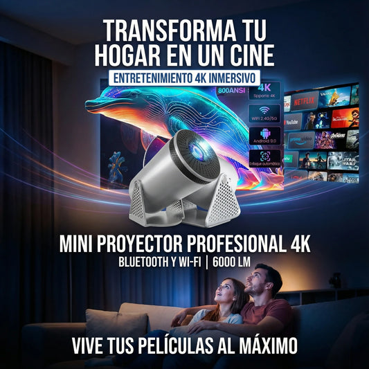 Proyector Mini 4K VisionMax Pro™ – Cine Real Donde Quieras🎬